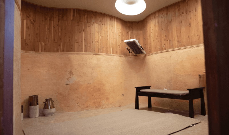 JUVENEX SPA baked-clay sauna room interior