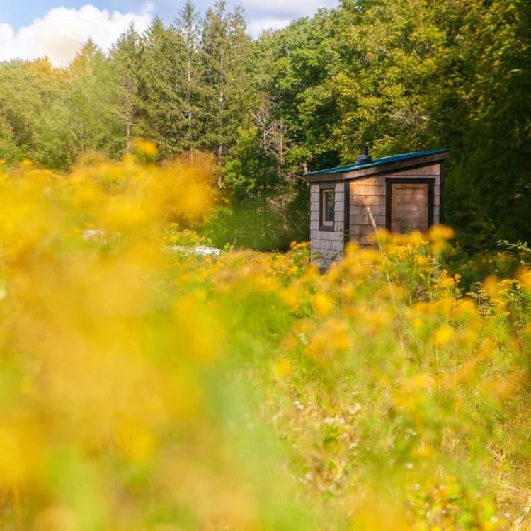 Moonrise Sauna wood-fired cedar sauna on Osamequin Farm