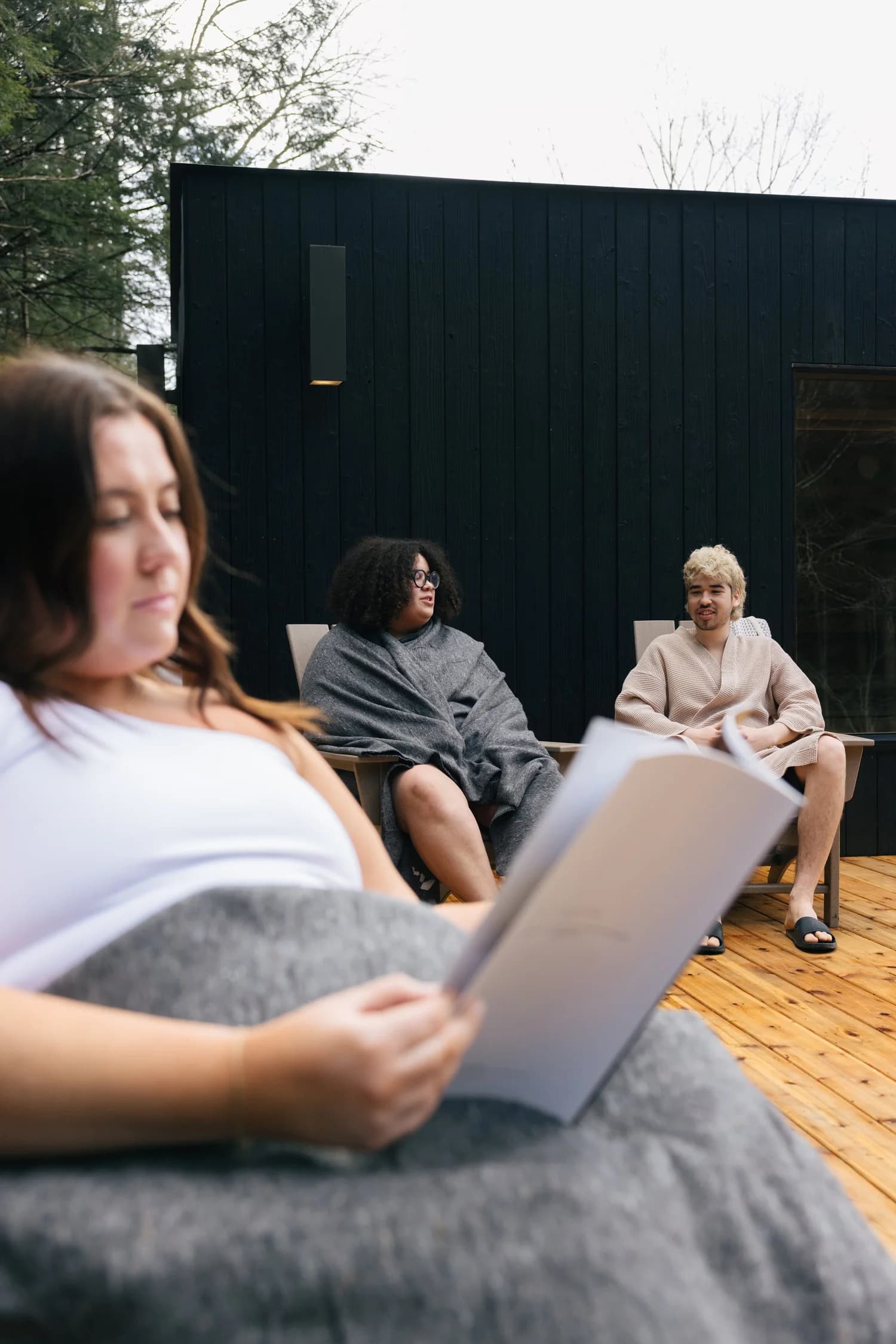 SAVU Madbush Falls sauna overlooking waterfall