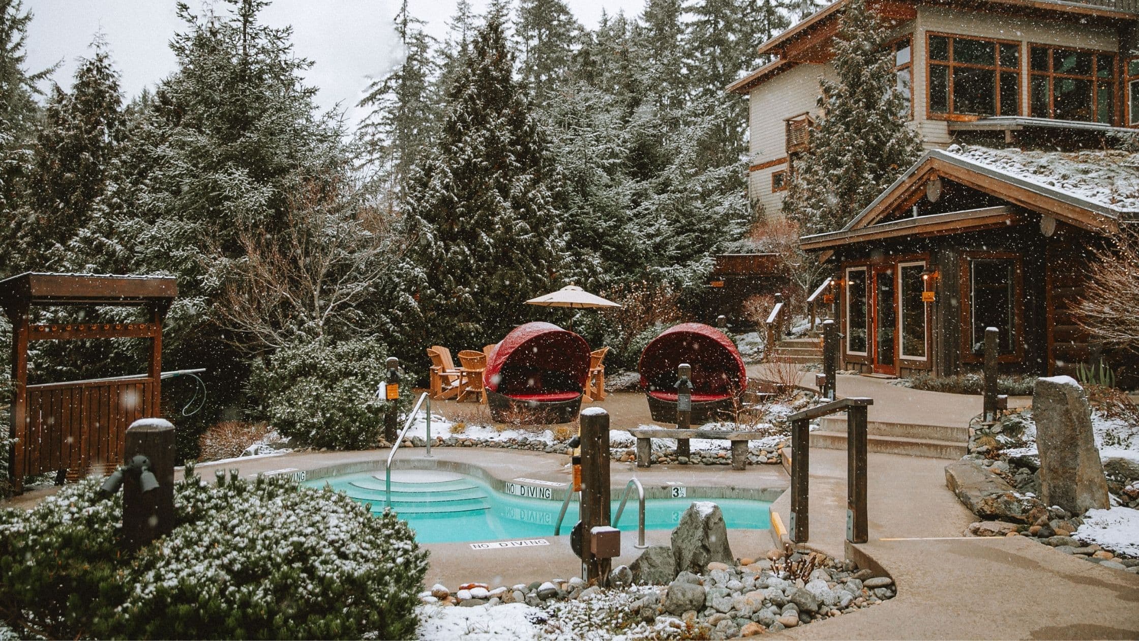 Scandinave Spa Whistler in winter