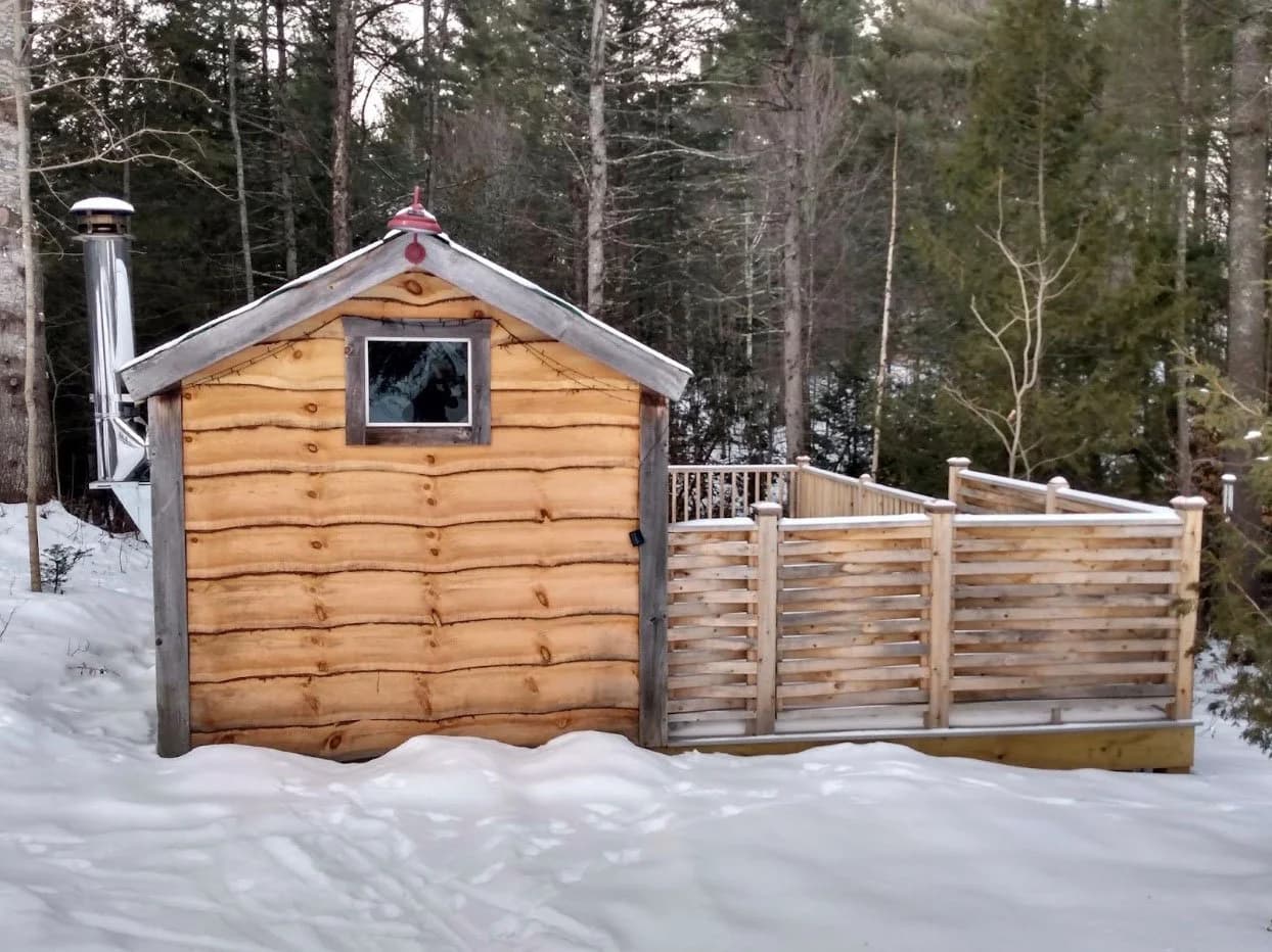 Sweet Cedars Nordic Spa cedar sauna at Strong Wellness Center in Vermont
