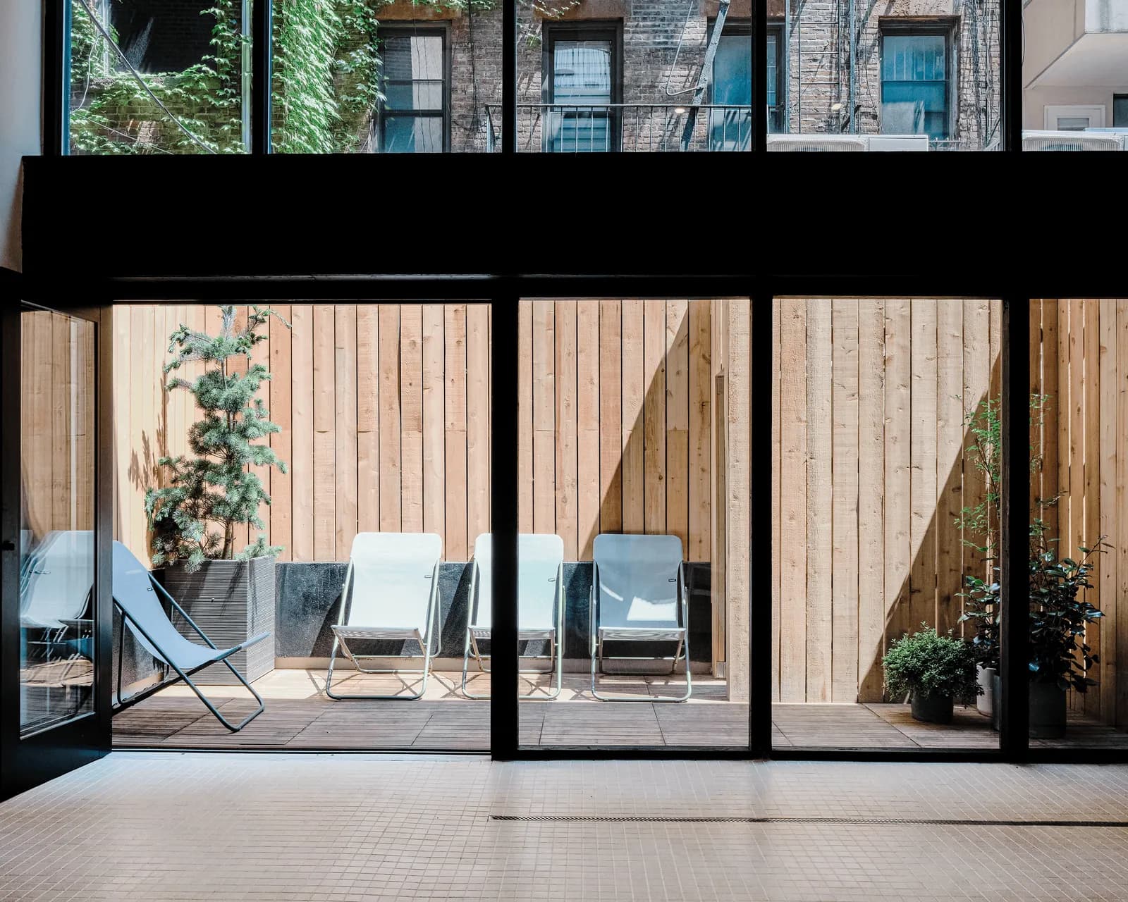 Akari's lamp-lit Japanese-inspired sauna at the new Lower East Side location