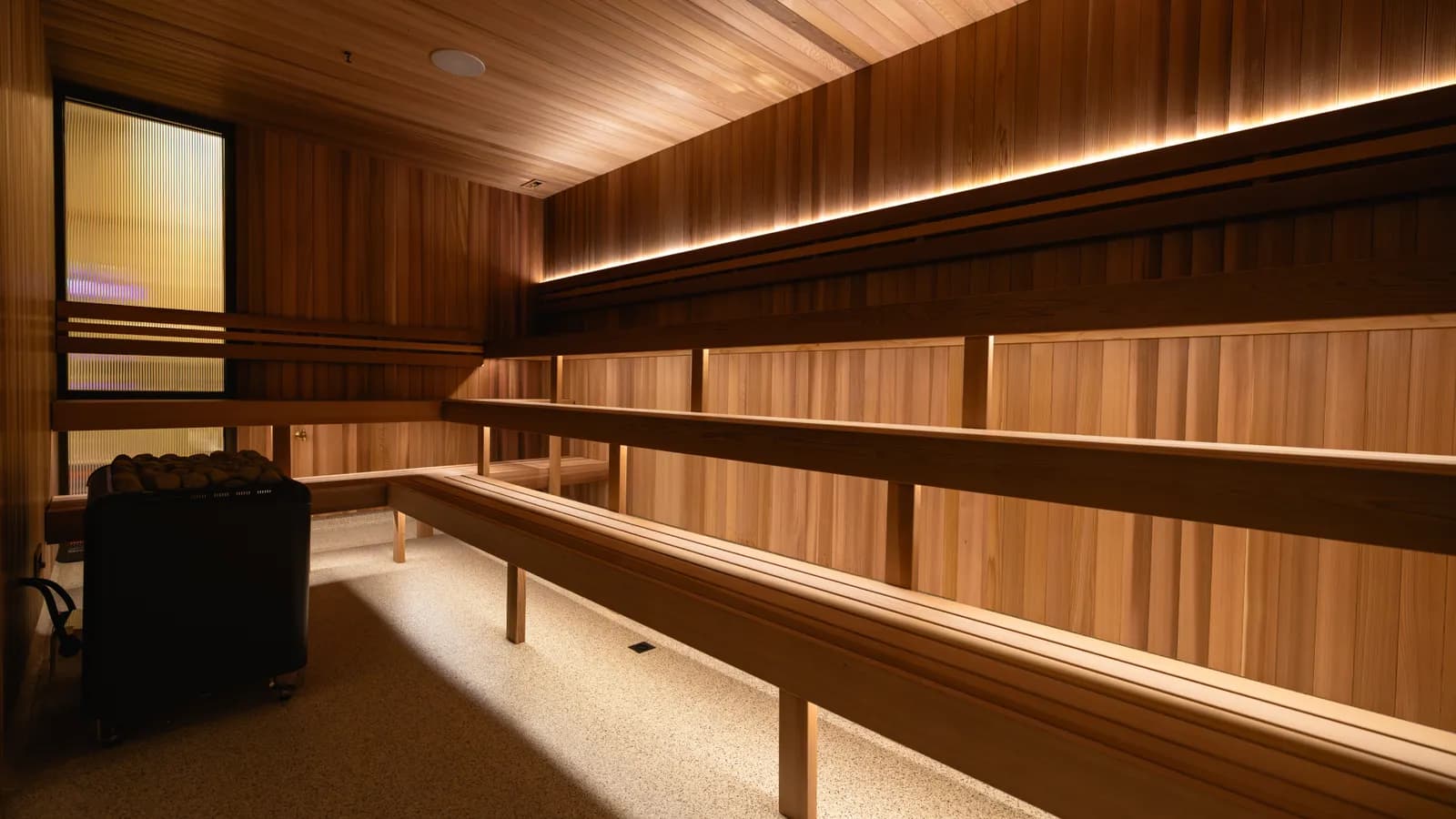 Alchemy Saunas East Perth interior with traditional sauna benches
