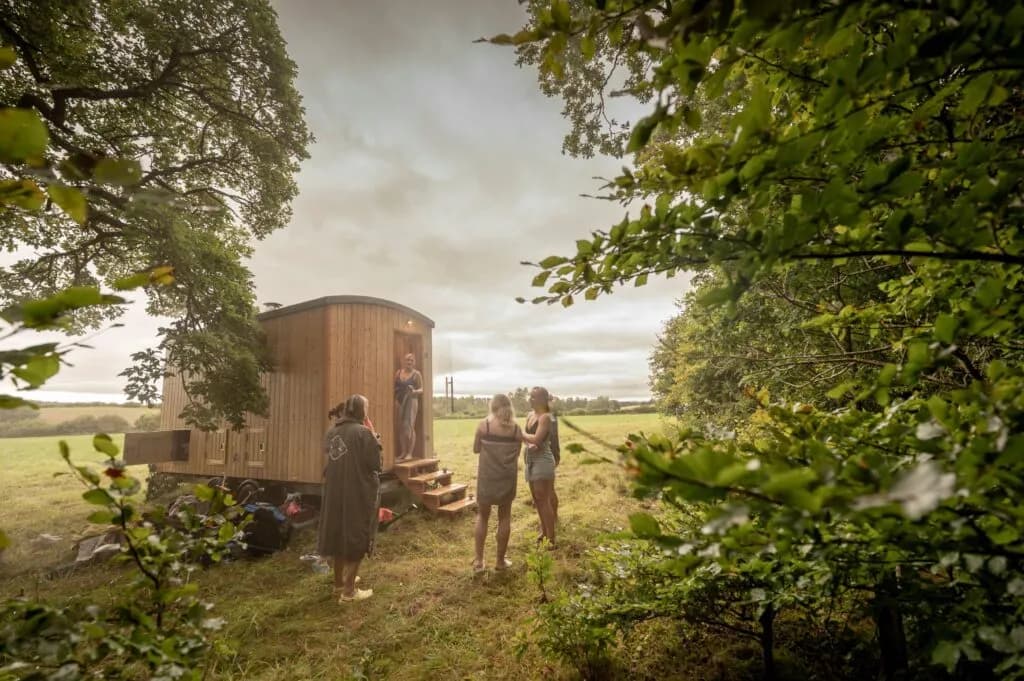 Cedar Hus sauna in the Scottish Borders countryside