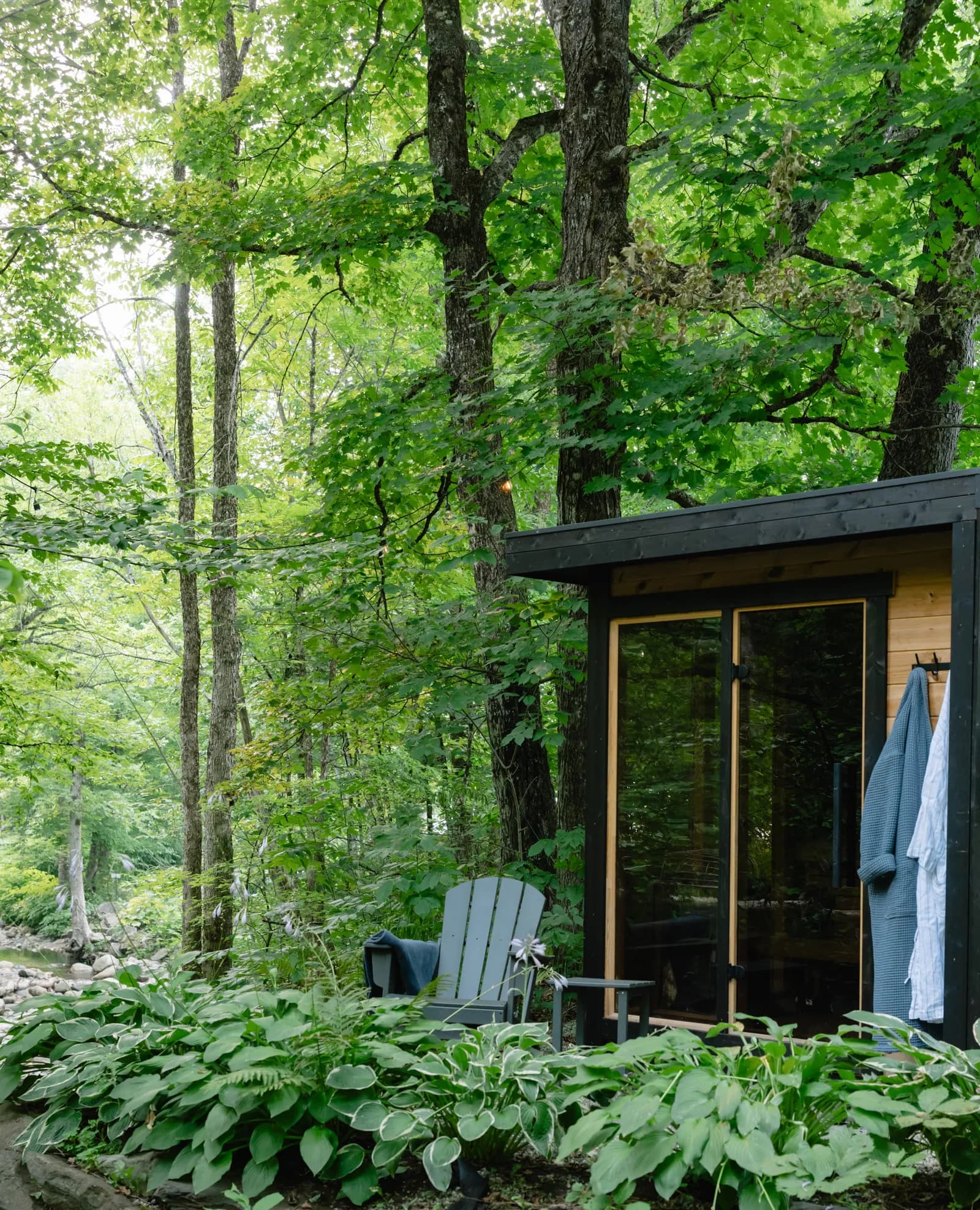 East Burke Sauna Club outdoor sauna in the forest