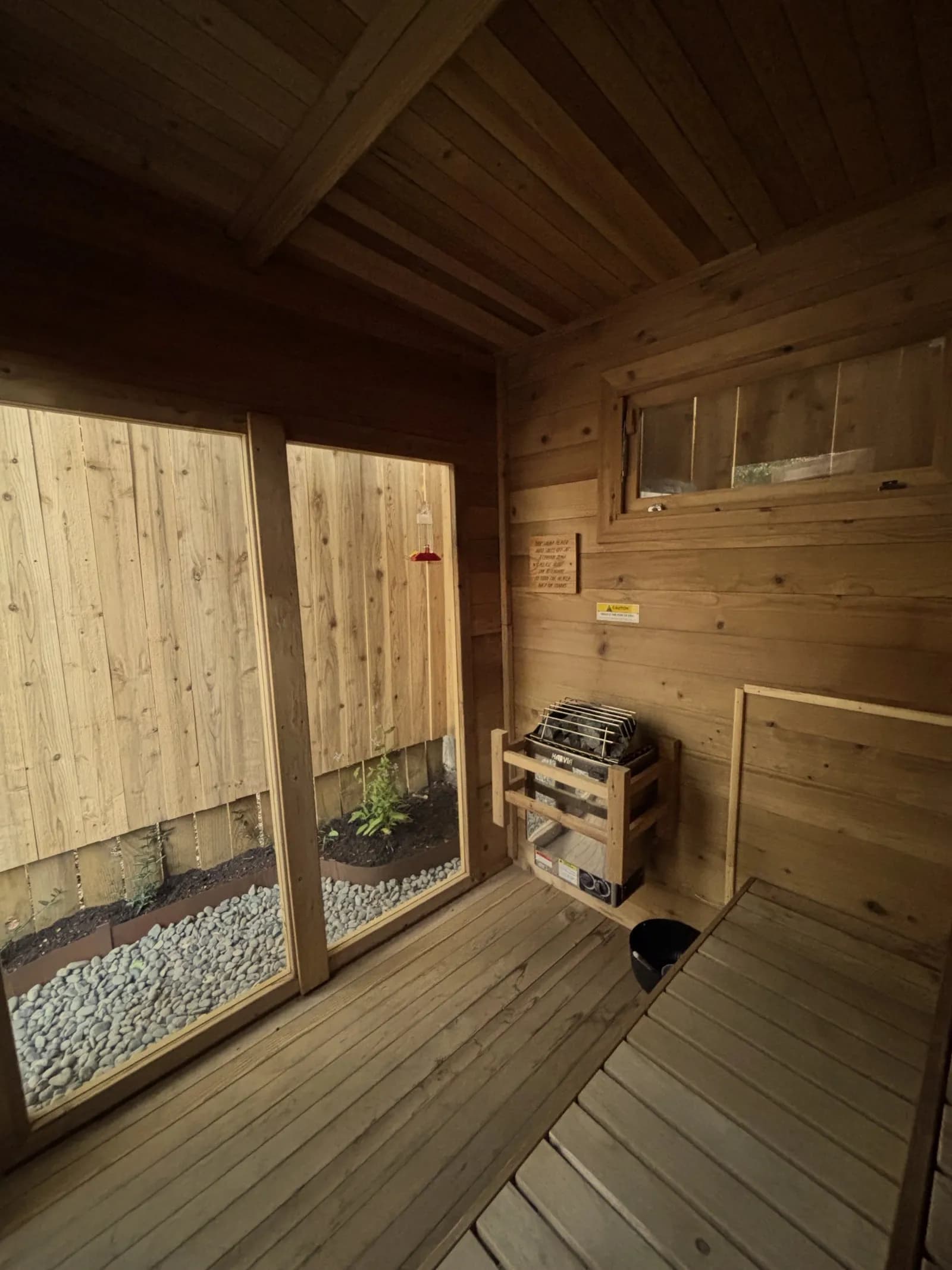 Fern and Thistle cedar sauna room with heater