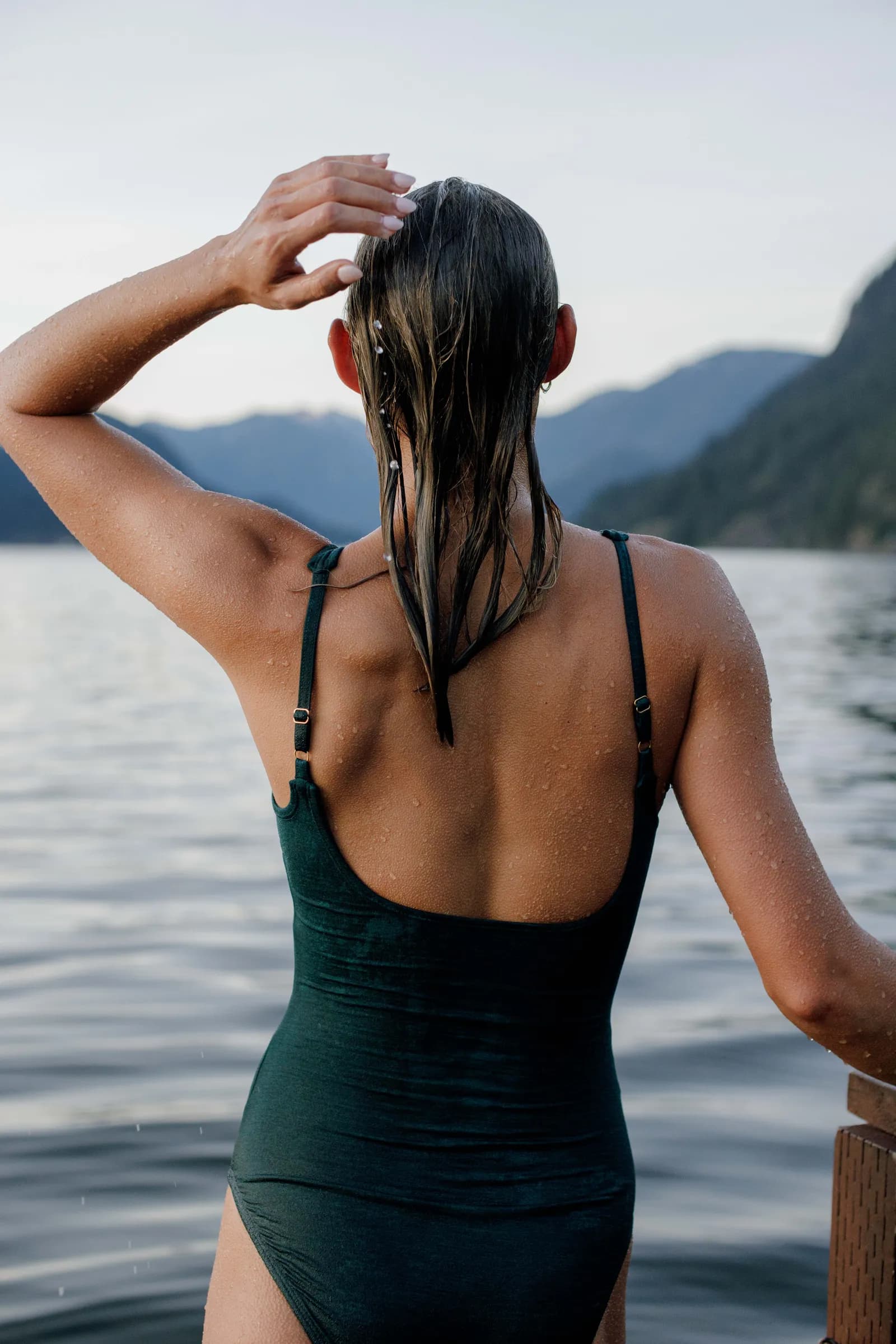 Ocean cold plunge from High Tide Sauna boat