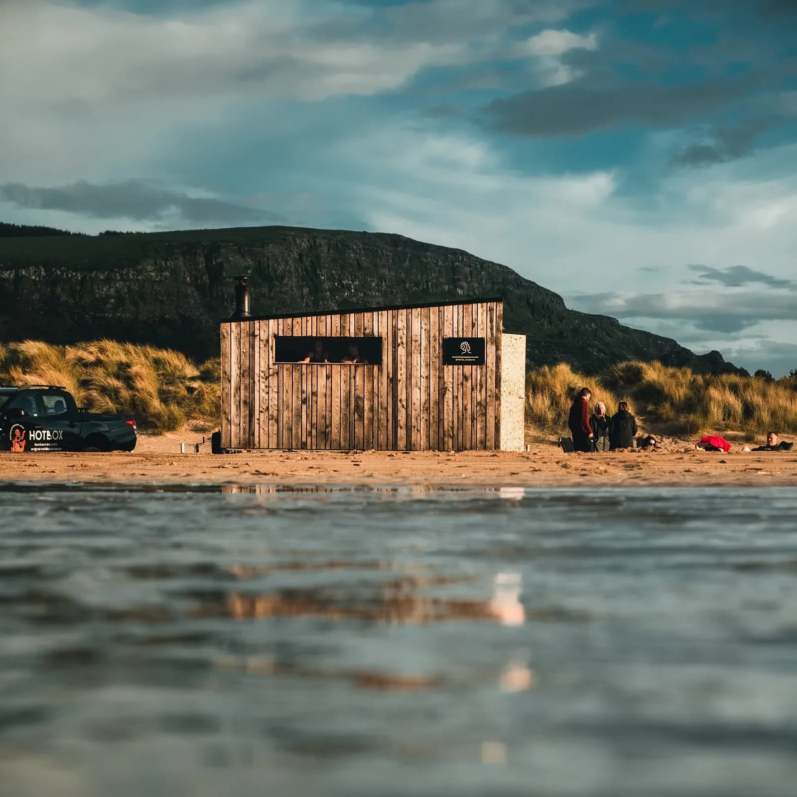 HotBox sauna on Benone Strand beach