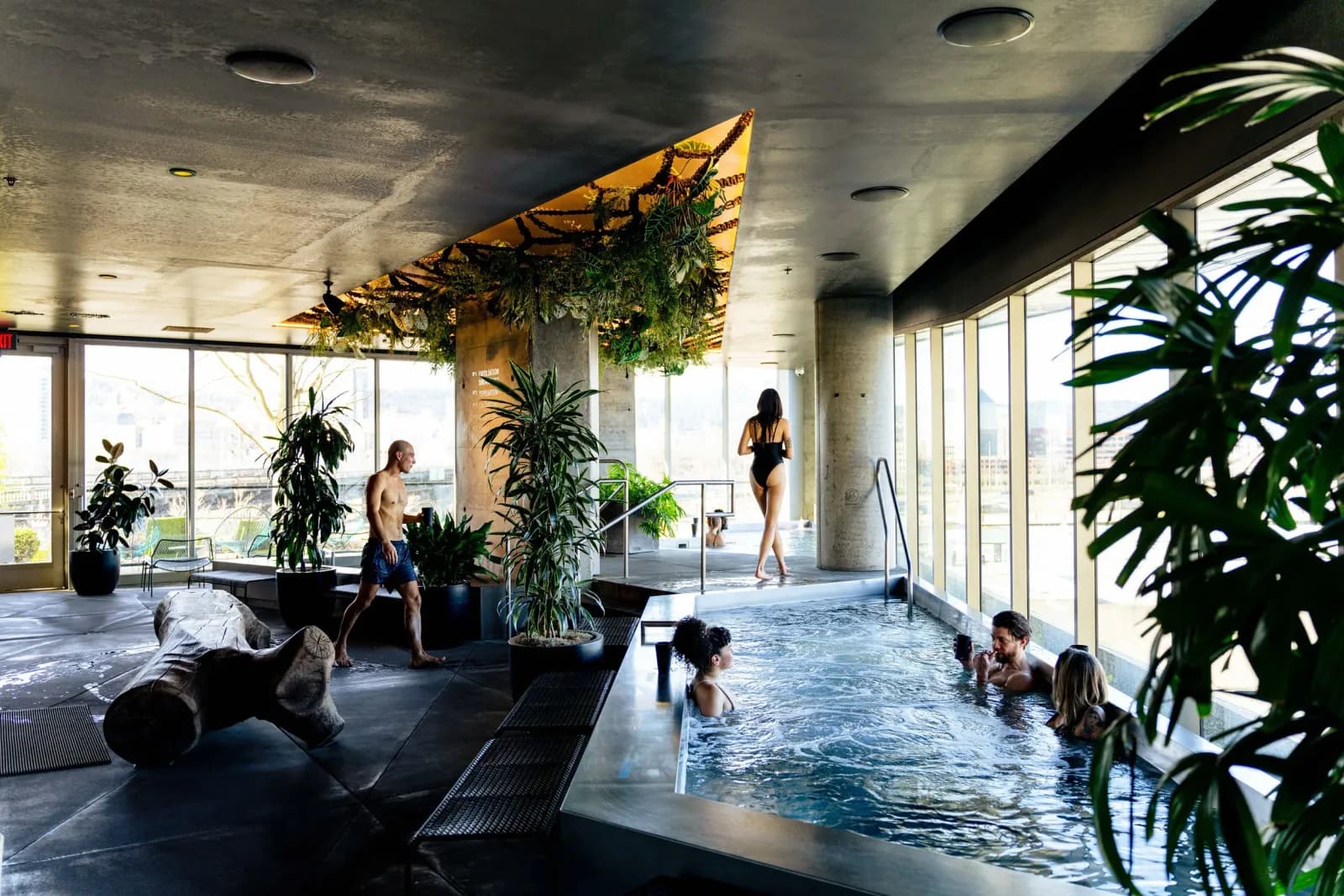 Knot Springs soaking pool and lounge area