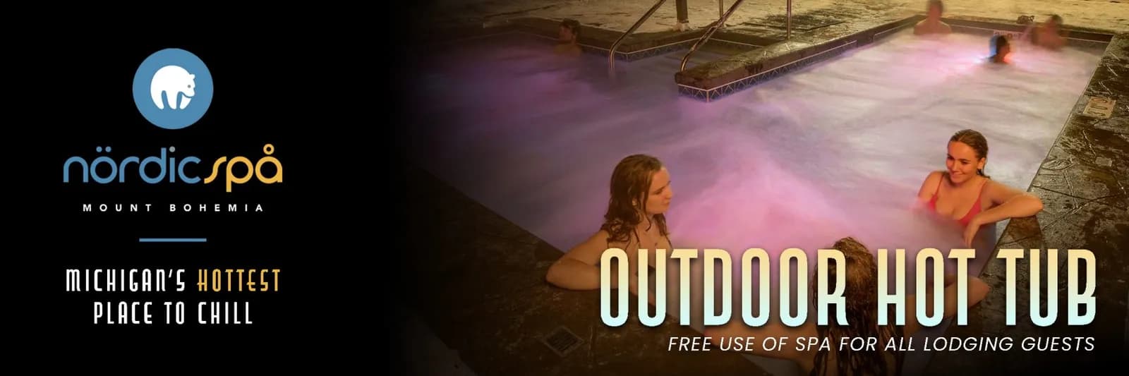 Largest outdoor hot tub in Michigan's Upper Peninsula at Mount Bohemia