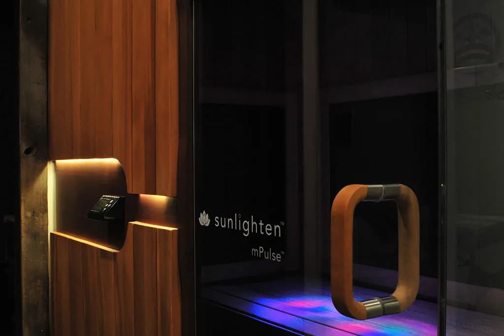 Sunlighten full-spectrum infrared sauna at Rain Wellness