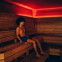 Cedar sauna at The Society Spa