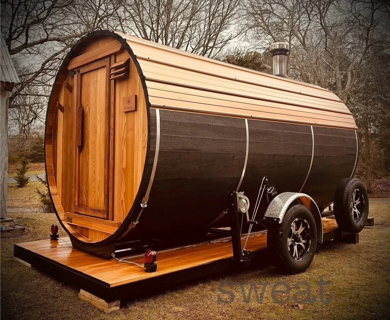 Sweat Sauna Cape Cod mobile wood-fired barrel sauna