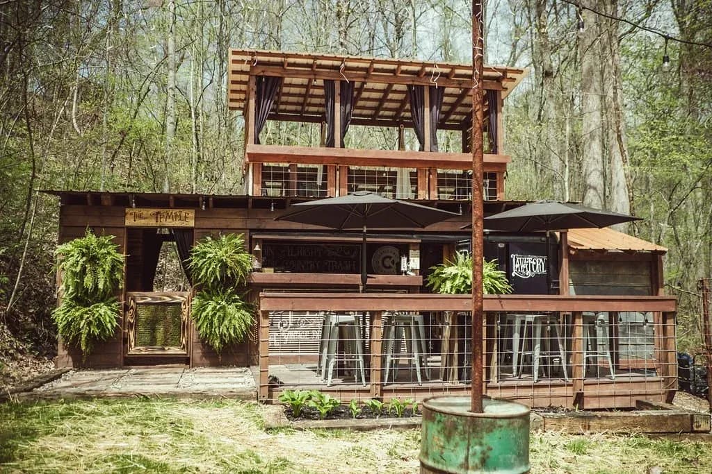 The Temple Spa outdoor thermal experience in the woods at The Hive at High Rock