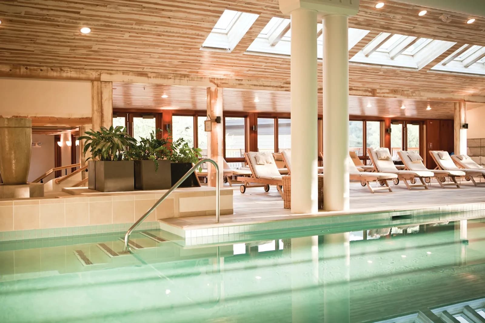 Indoor pool at the Spa at Topnotch Resort