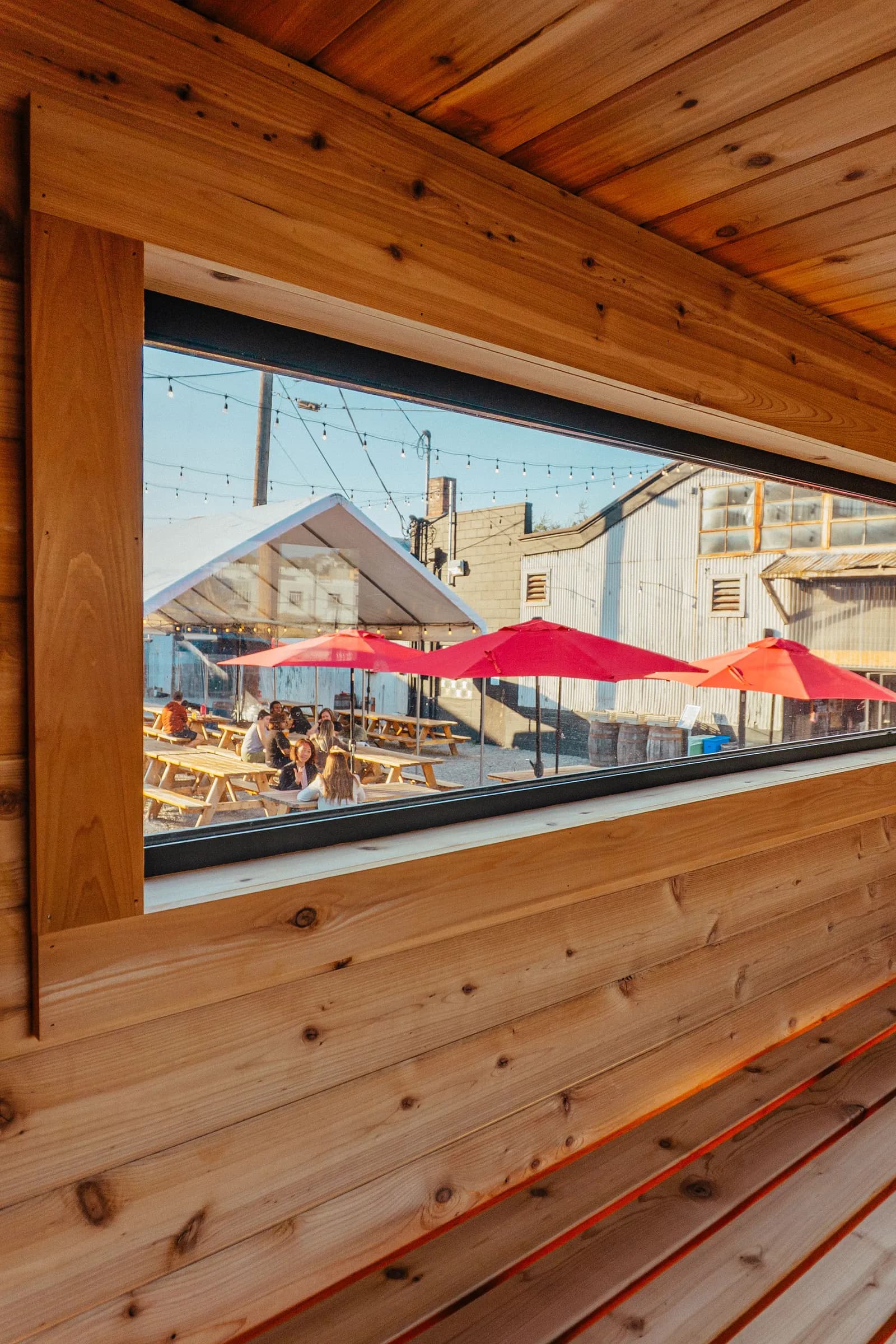 Tuli Lodge sauna setup at Old Stove Brewing Ship Canal in Seattle
