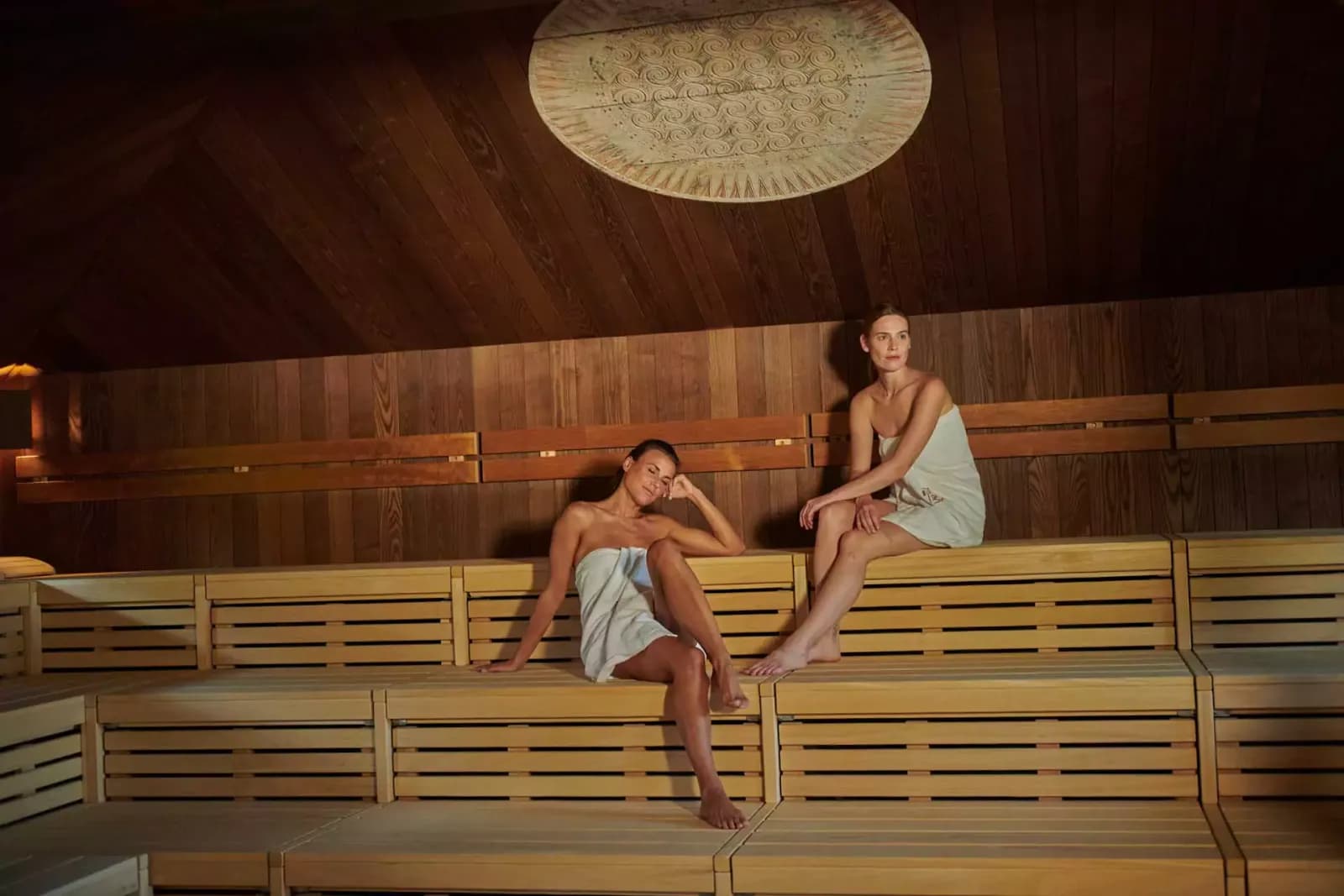 Interior of a sauna at Vabali Spa Hamburg