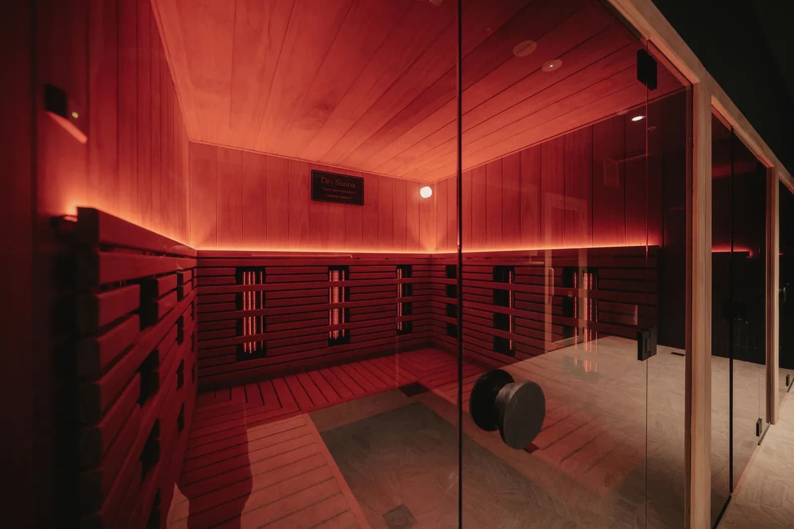 XtraClubs dry sauna interior with infrared panels