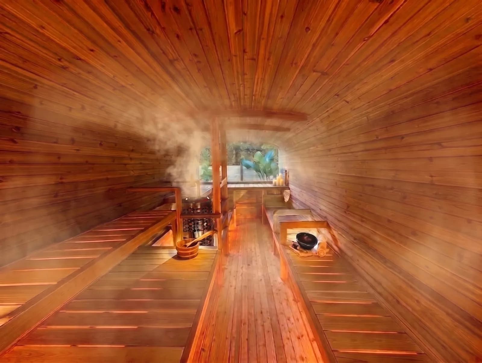 Outdoor Finnish sauna at Elemental Wellness Club, Westlake Ohio