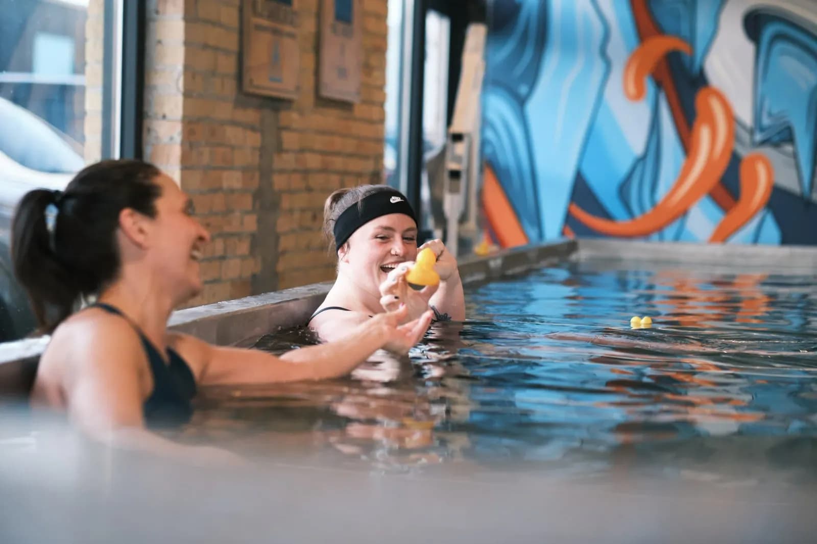 Members in the cold spa at Embrace North, Minneapolis