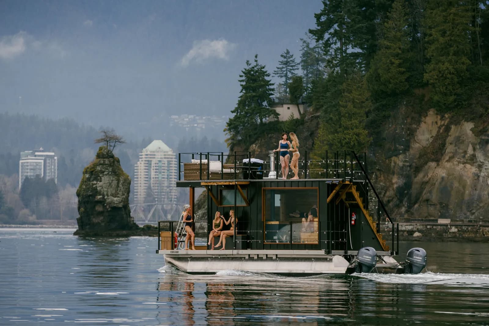 High Tide Sauna boat on False Creek in Vancouver
