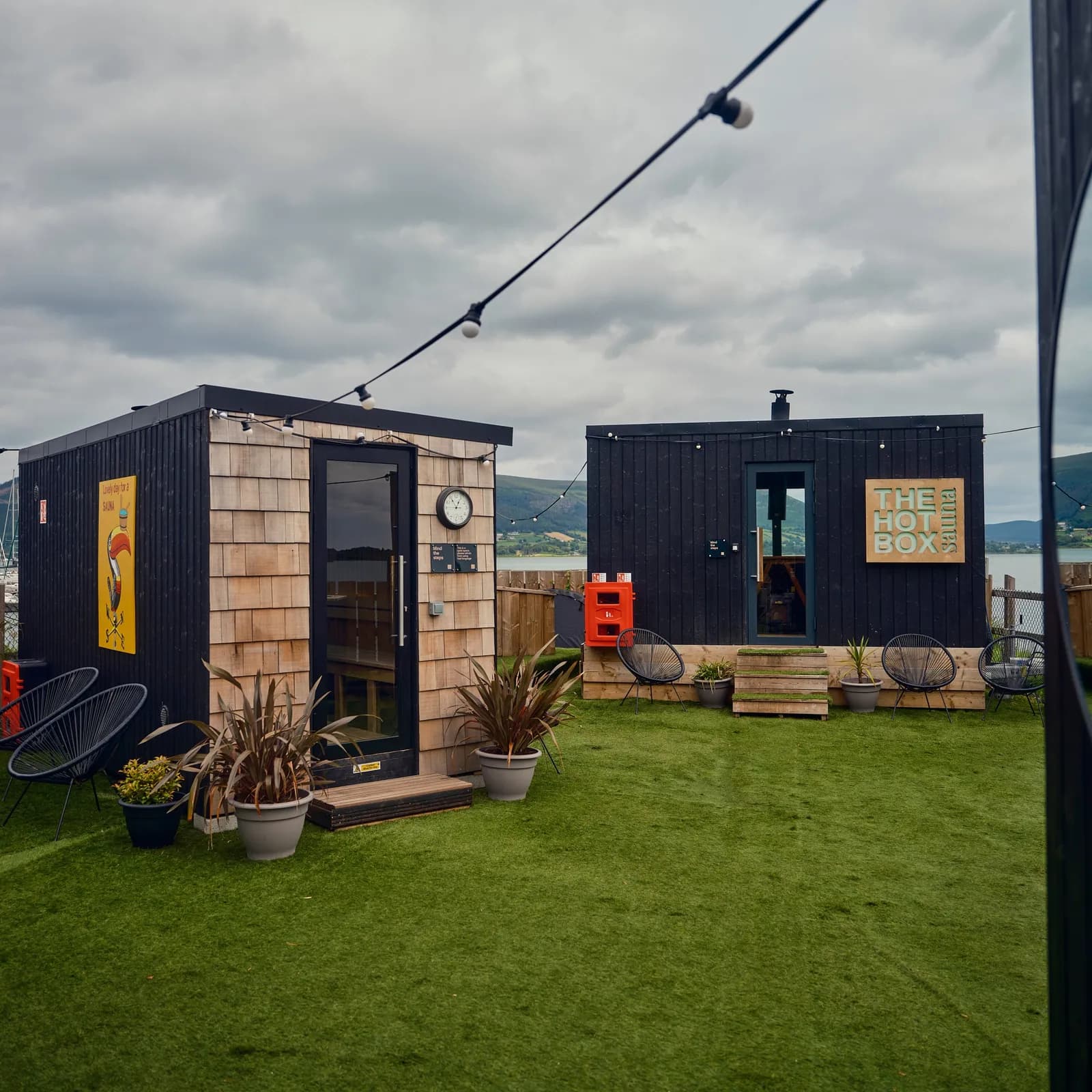 HotBox Carlingford sauna exterior at Carlingford Marina