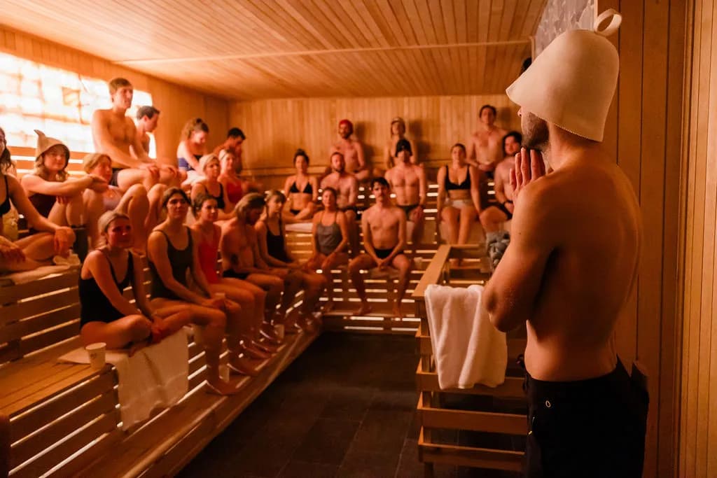 Group guided sauna session at Lolu in East Nashville