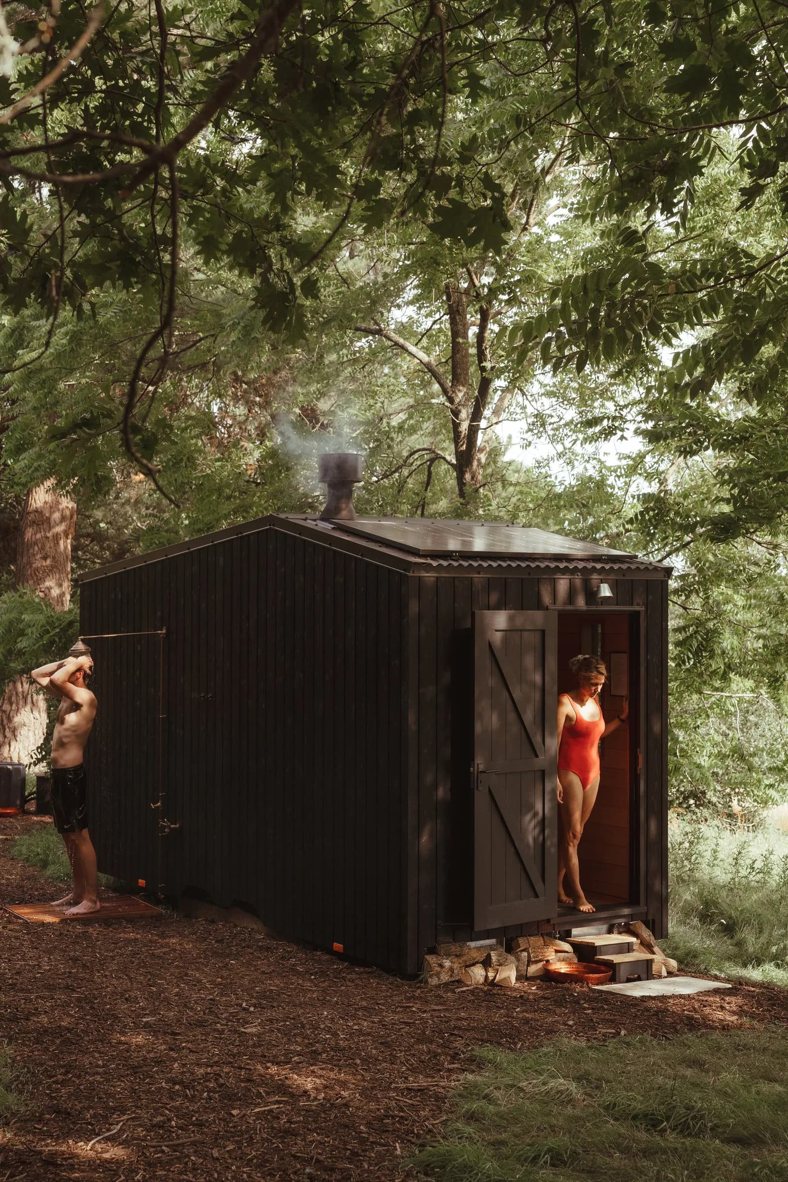 Oreka Sauna wood-fired cabin in woodland at Borde Hill