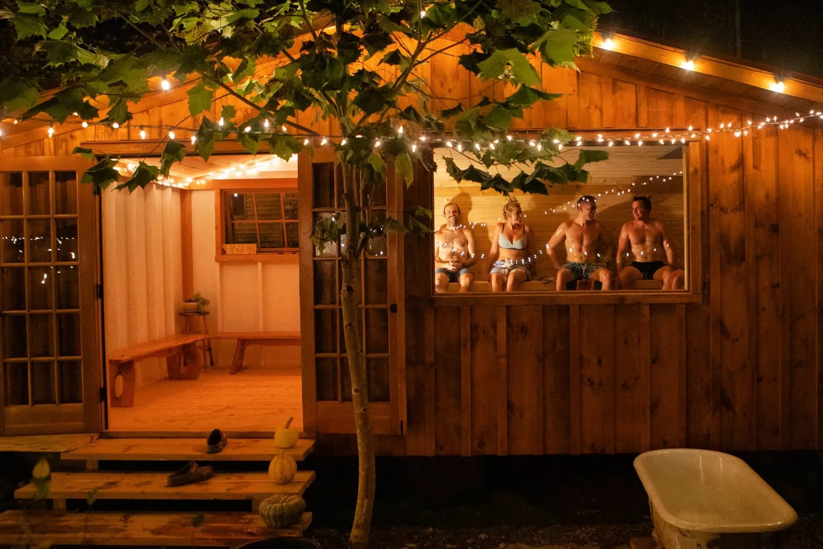Riversong Saunas exterior view on the Rivanna River in Charlottesville