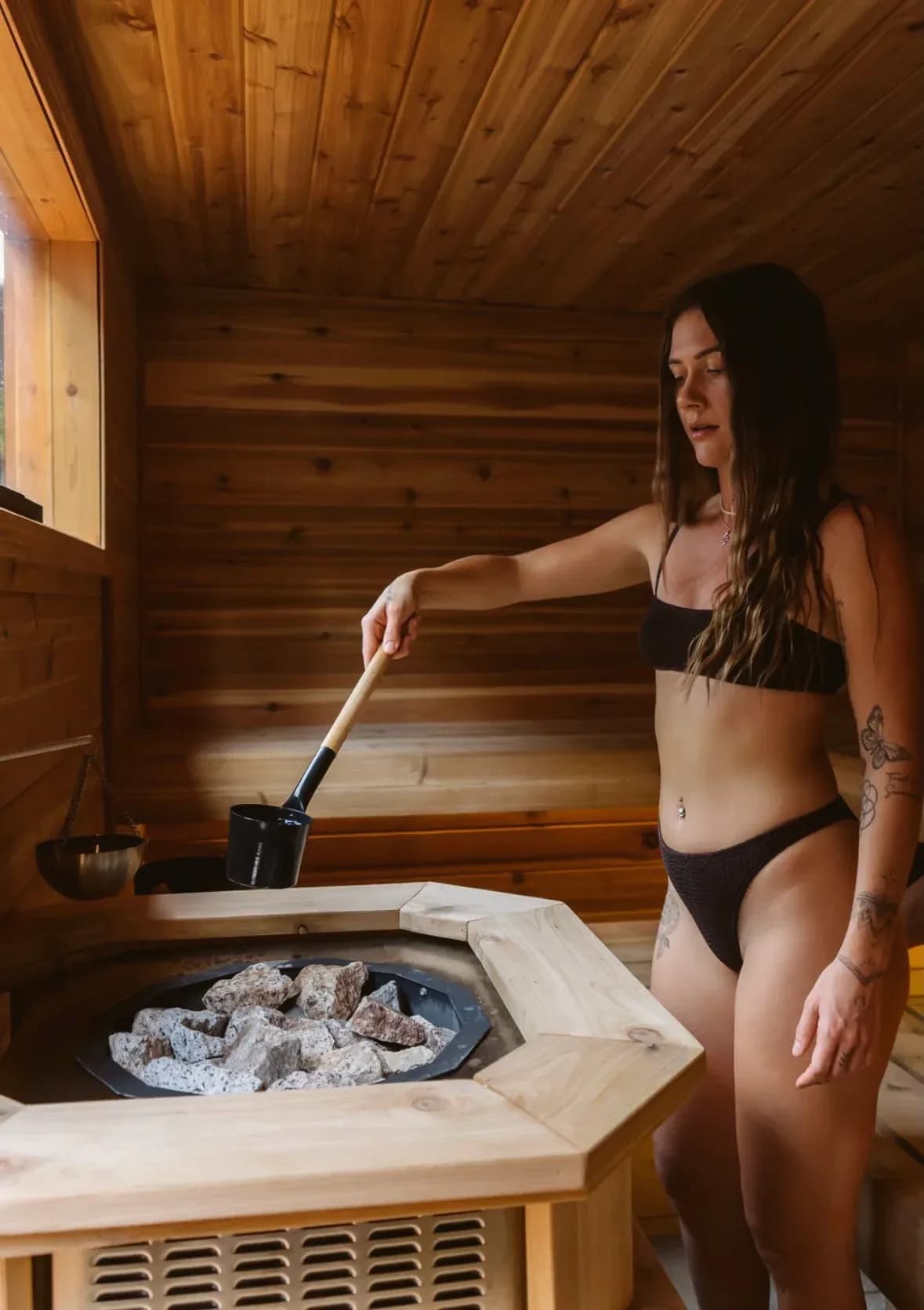 Under The Rose Sauna House dry sauna interior