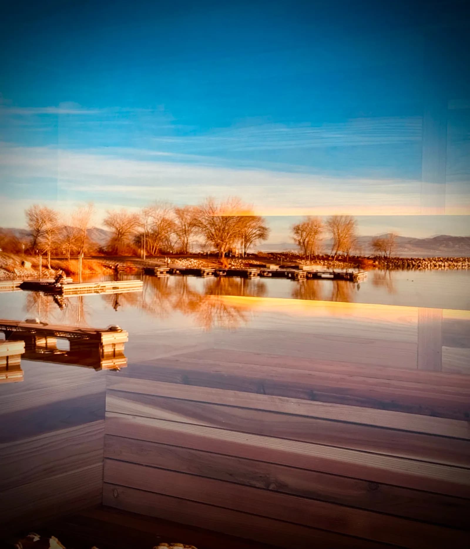 Utah Lake Sauna with mountain view